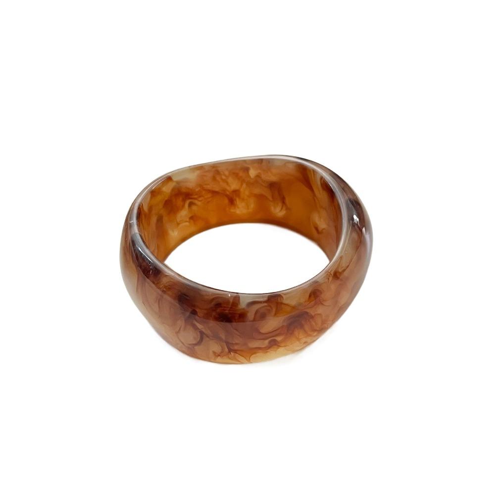 Bohemian Translucent Acrylic Bangle Europe American Style Smudged Hand Ring  Women