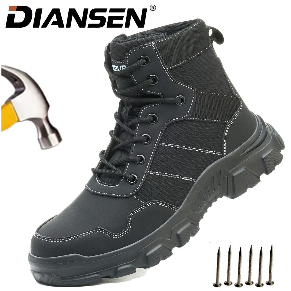 Water Resistant Slip Resistant Safety Shoes Soft High Top Work Sneakers Anti-smash Anti-Puncture Men Work Shoes for Hiking Boots
