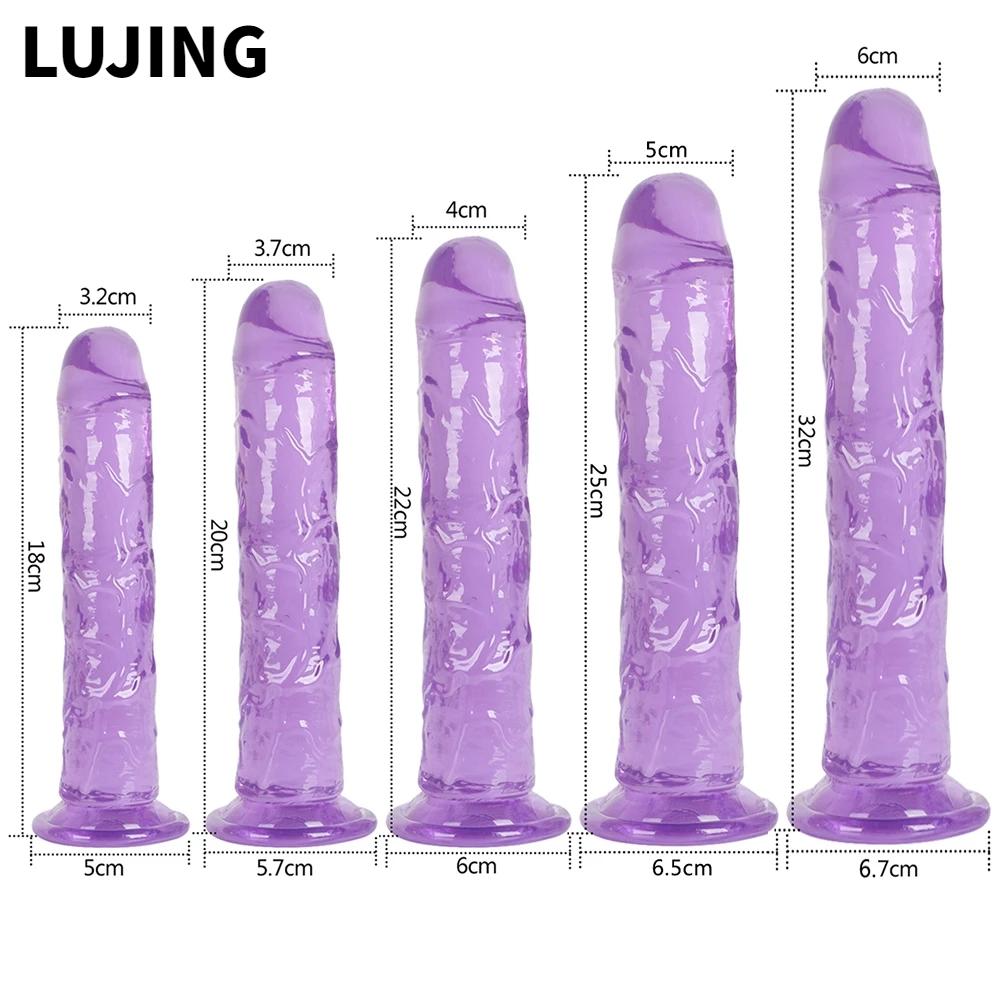 Dildo Adult Toys Erotic Soft Jelly Strong Suction Cup Dildo Anal Butt Plug Realistic Penis G-spot Orgasm Sex Toys for Woman Masturbate