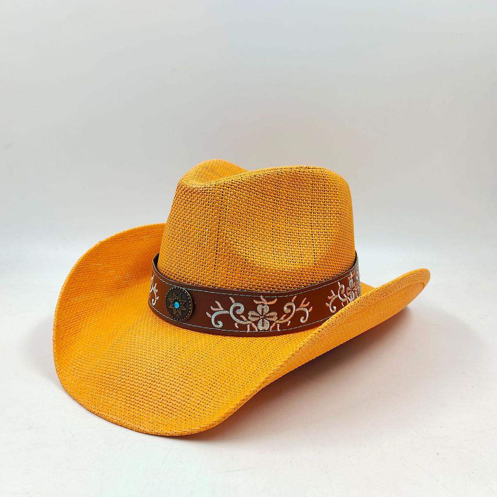 Cowgirl Hats for Women Straw Cowboy Hat Western Beach Sun Hat with Shapeable Brim for Coastal Cowgirl men hats
