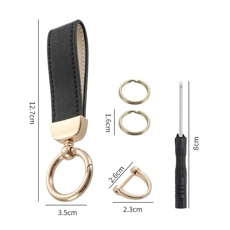 

Customized Logo Name PU Leather Keychain Business Leather Key Chain for Men Women Car Keyring O-ring Engraved Engraving Gift Blank