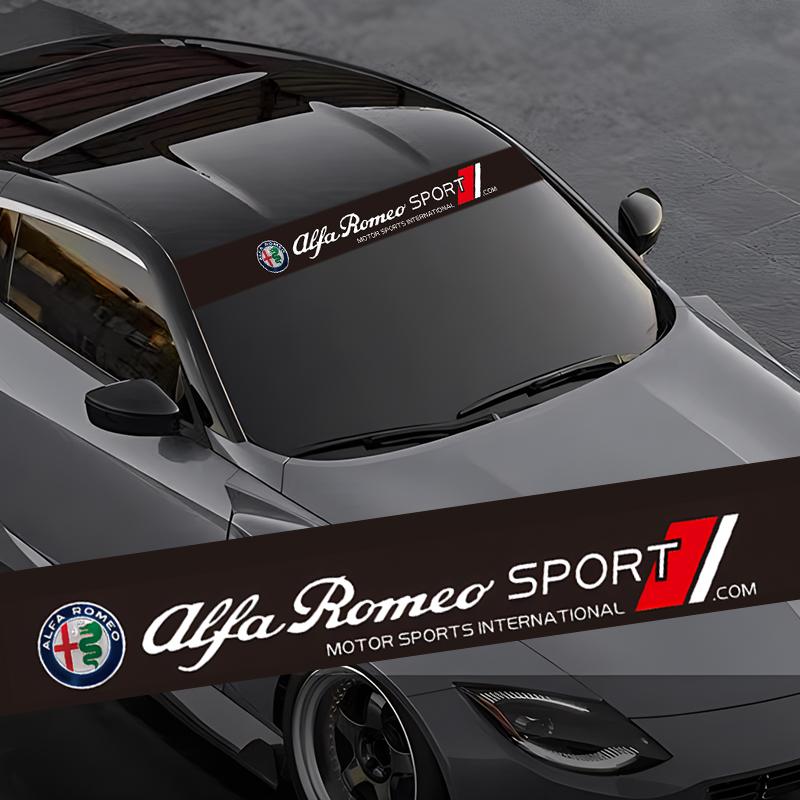 Para Alfa Romeo Giulietta Mito 159 Giulia Stelvio 156 147 Tonale Pegatina Decorativa Impermeable para Parabrisas de Coche Pegatinas