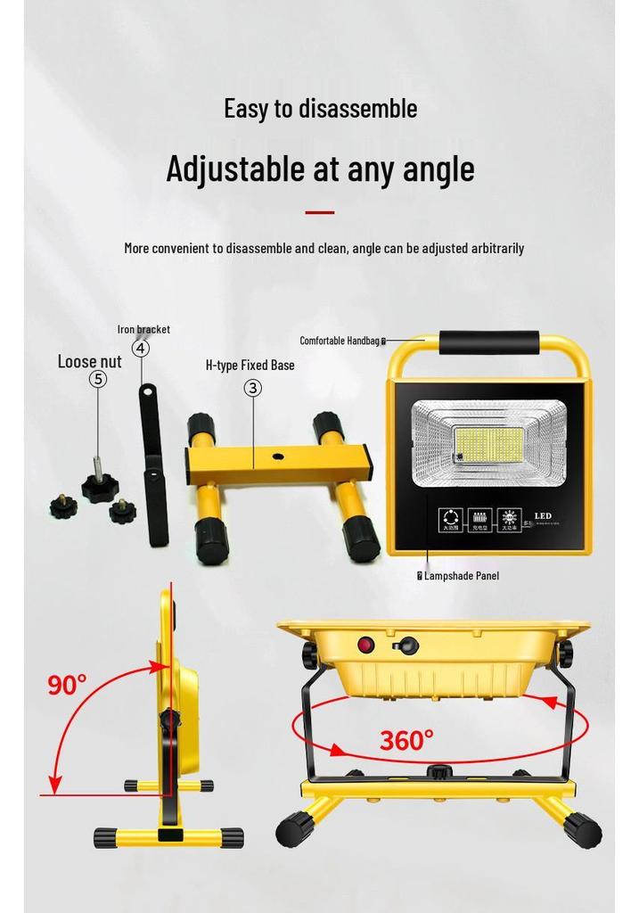 Emergency LED Floodlight for Camping, Night Markets, and Power Outages