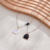 Charming Black And White Ghost Necklace For Kids With Heart Shape Design And Magnetic Clasp