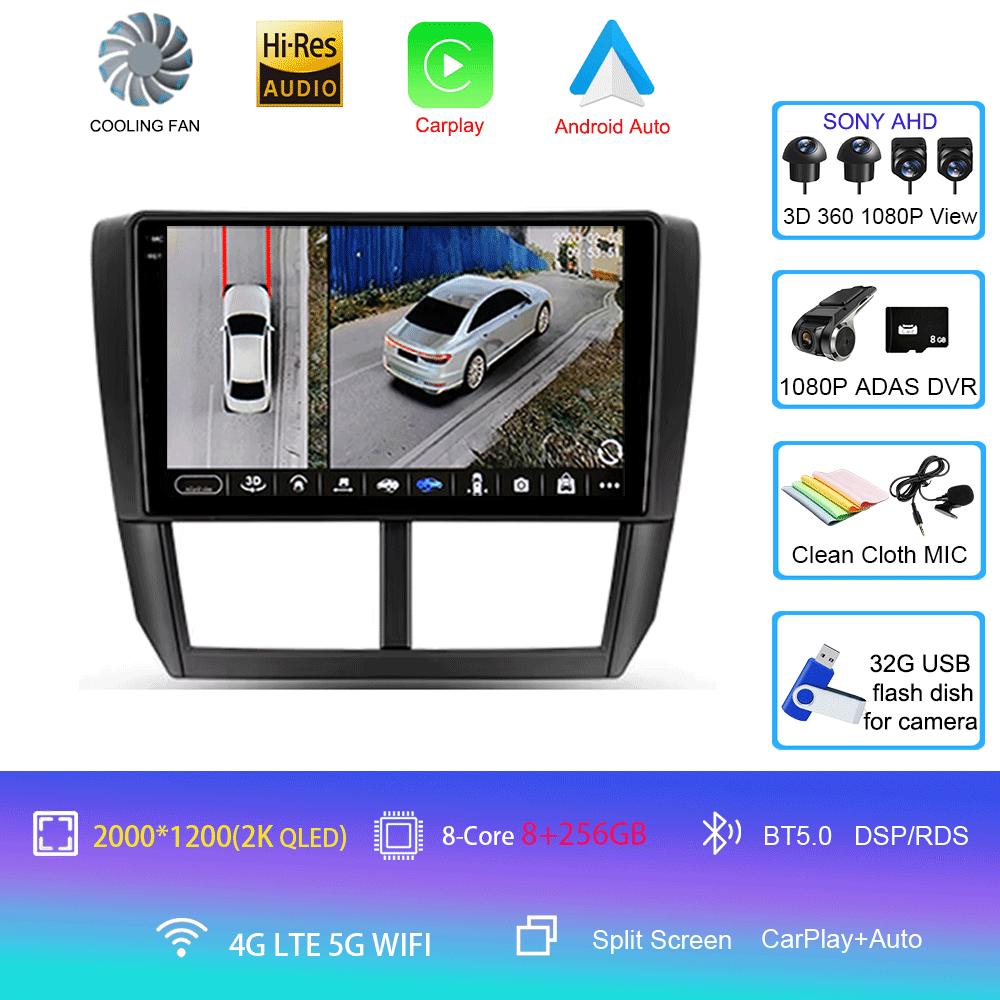 Car Radio Android 14 Multimedia Player For Subaru Forester 3 SH WRX 2007-2013 For Subaru Impreza GH GE 2Din 2 Din Head Unit DSP