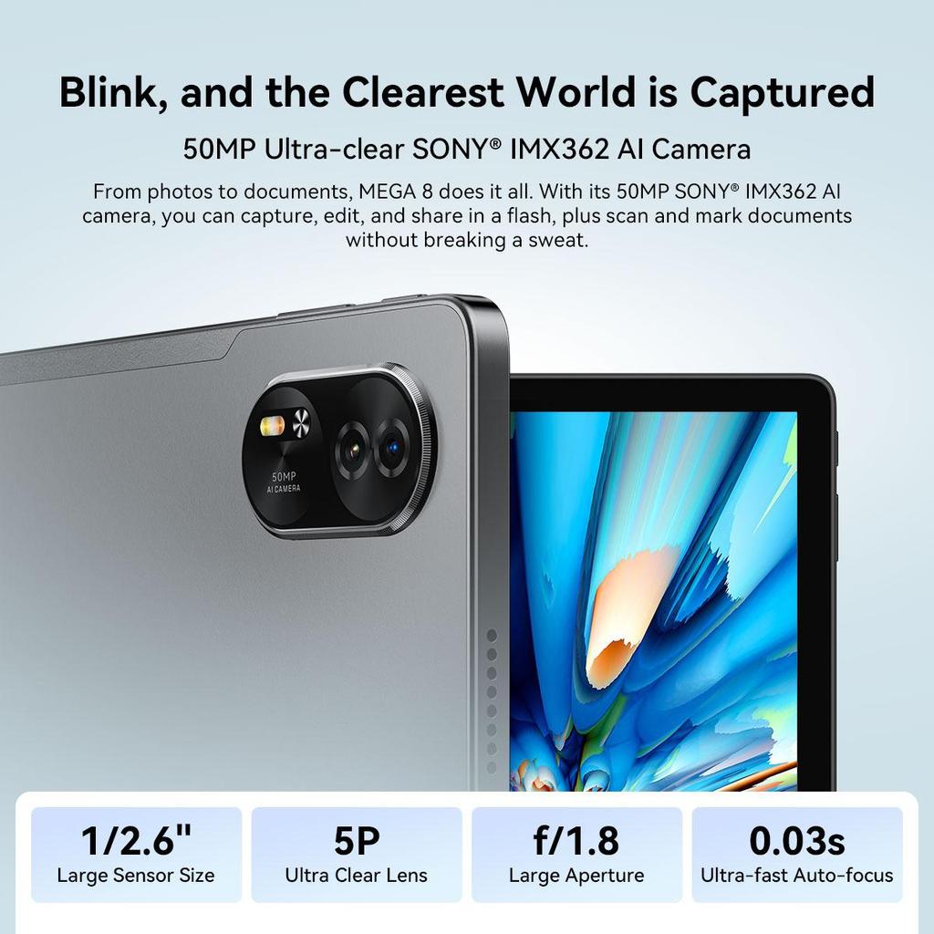 Blackview Tableta MEGA 8 Android 15 4G de 13 pulgadas, 24 GB/36 GB de RAM, 256/512 GB de ROM, Widevine L1