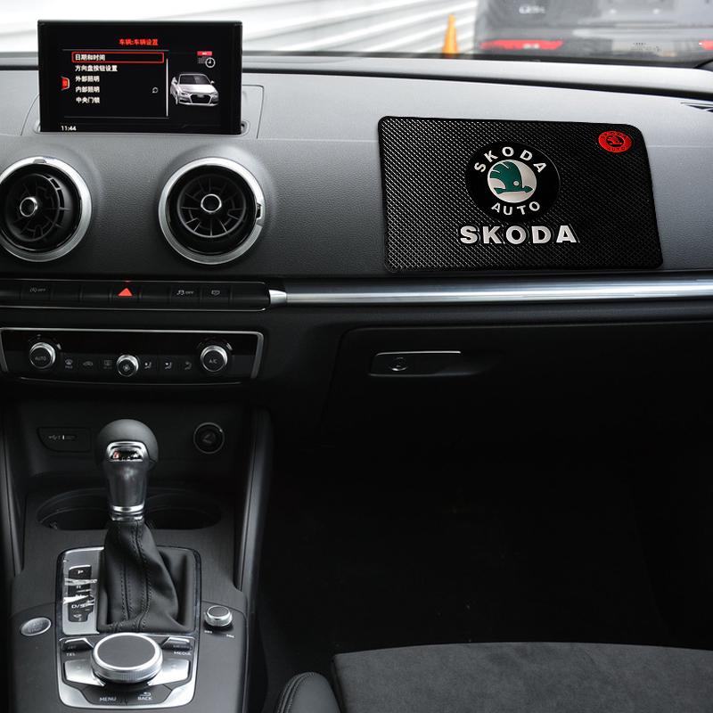 CUCB7 1pcs Car Dashboard Sticky Anti-Slip Mat Non-Slip Sticky Pad for Skodas Octavia Kodiaq Fabia Rapid Superb A5 A7 2 Kamiq Karoq