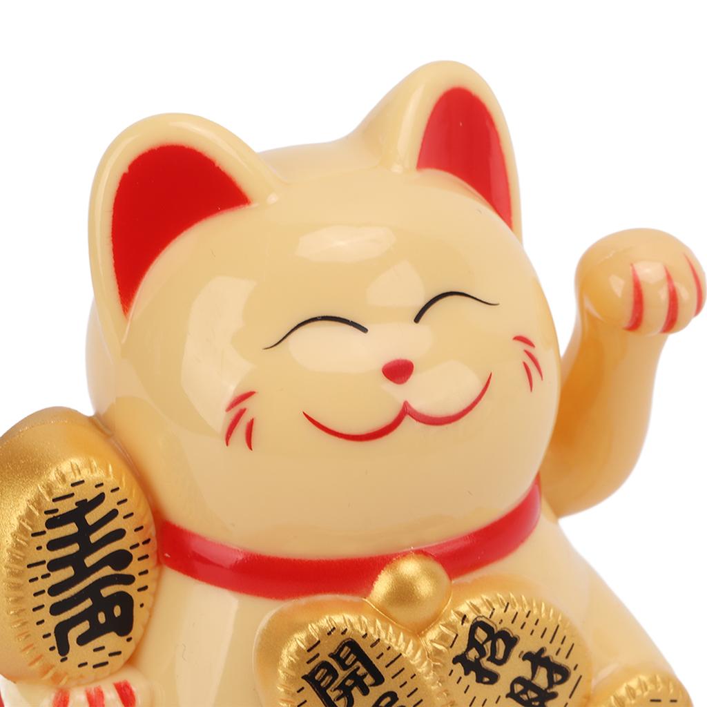 Cat Solar Powered   Size Bring in Wealth and Treasure Cute Smile   Maneki Neko for Car Bedroom