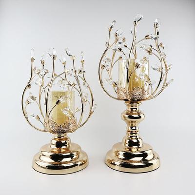 European Candlestick Crystal Metal Candlestick Ornaments Light Luxury American Home Dining Table Candlelight Dinner Props Romantic