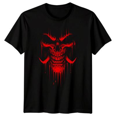 Graphic Skull Art Unisexs TShirt Dripping Red Artistic Design
