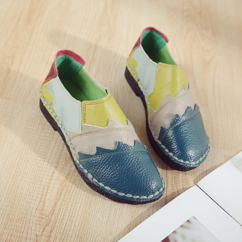 

Женские туфли из мягкой воловьей кожи в этническом стиле с пятнистым рисунком из натуральной кожи 42