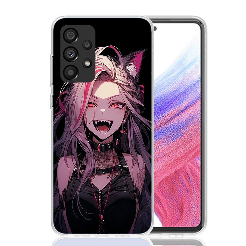 Cartoon Cool Demon Girl Phone Case For Samsung Galaxy A52 A32 A22 A12 A02S A50S A30S A51 A31 AA71 Note 20 Ultra 10 S10 Plus Gala