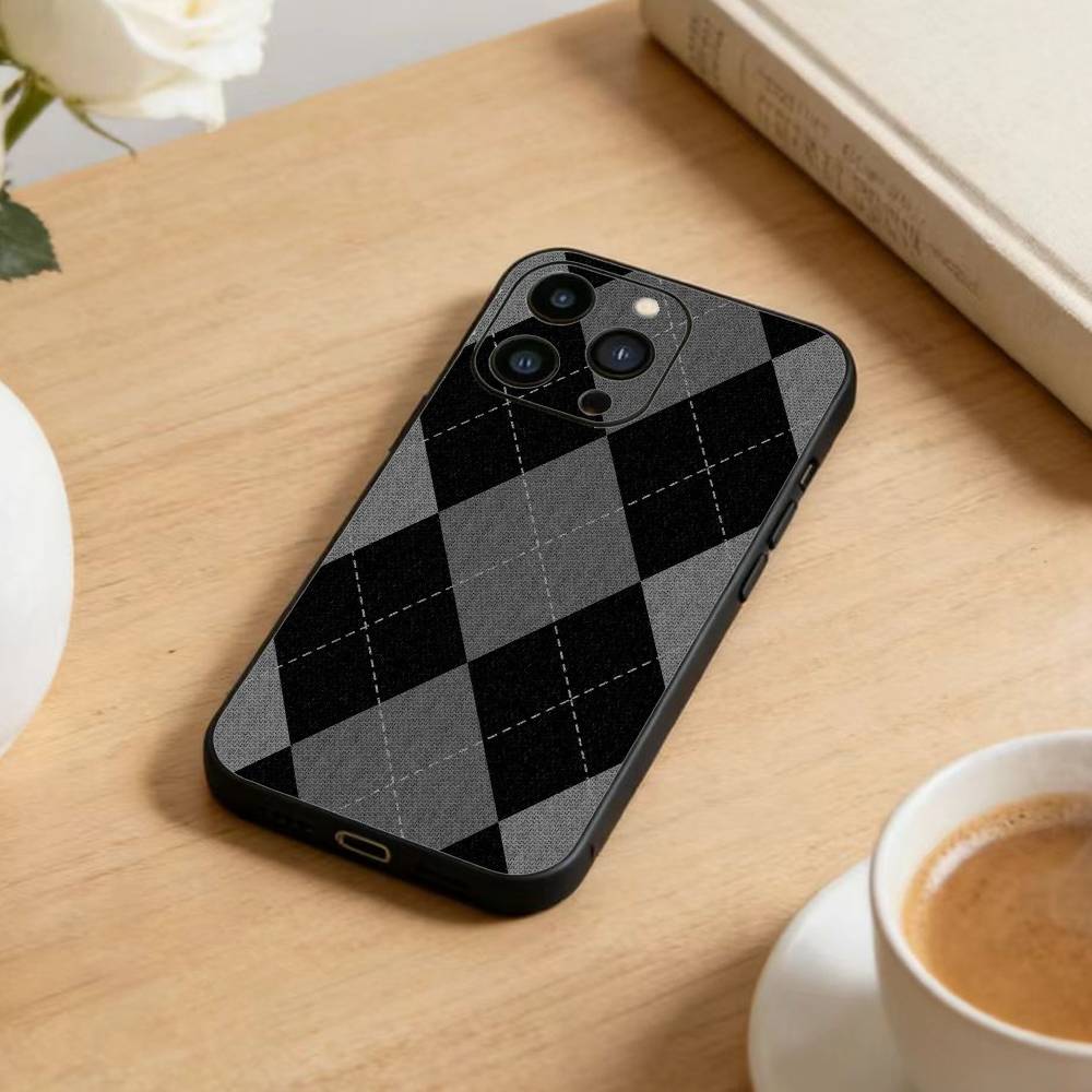 Burgundy White Stripe  Phone Case For iPhone17,16,15,14,13,12 Plus,Max Soft Silicone Black Cover