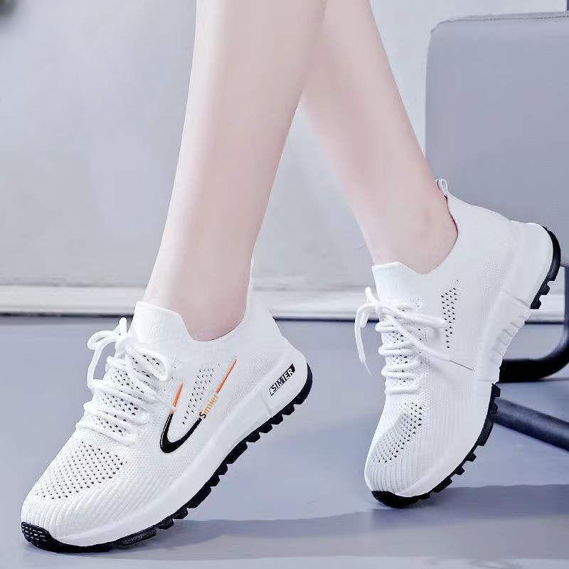 Women Casual Sneakers Mesh Breathable Lightweight Sports Flat Shoes Soft Sole Comfy Outdoor Running Versatile Summer