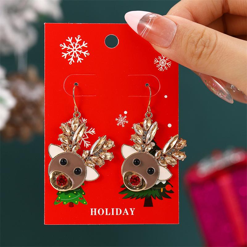 New Fashion Soldier King Pendant Earrings for Women Cute Animal Koala Rhinestone Bells Drop Earring New Year Holiday Jewelry
