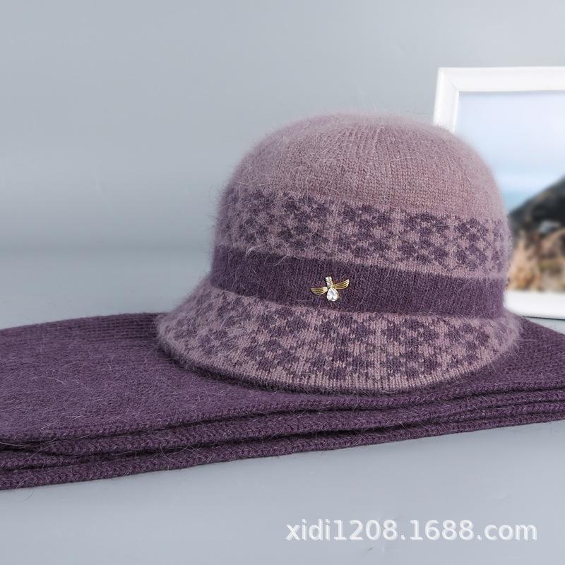 Hat Granny Sky Plush Rabbit Wool Hat Old Lady Mom Knitted Warm Fashion Hat