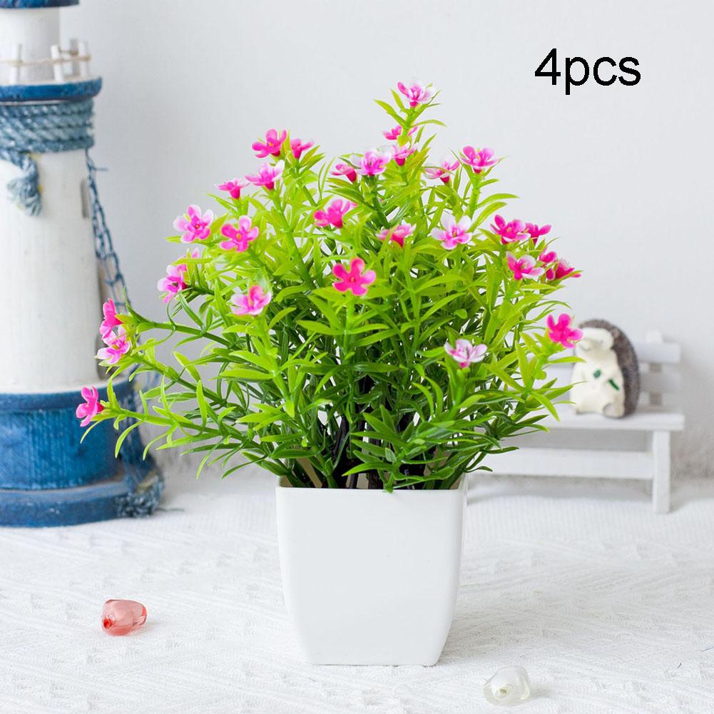 Flower Artificial Bonsai Home In Pot Indoor Outdoor