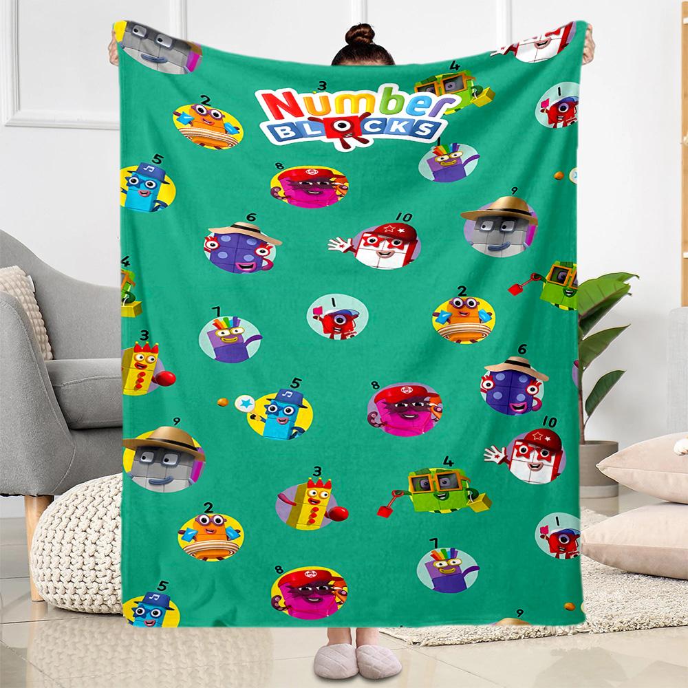 Coperta in Flanella Avventura con Blocchi Numerici - Morbida e Adatta per Divani, Letti, Uffici, Viaggi, Tutte le Stagioni, Ottimo Regalo per Feste e Compleanni.