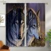 Blackout Heat Insulation Curtains Dream Starry Sky Wolf Print Curtains Children's Room Living Room Outdoor Decorative Curtains