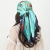 Satin Square Scarf Women Hijab Elegant Print Silk Scarf Neckerchief Shawl Wraps Headband Hair Accessories Bandana 90*90cm
