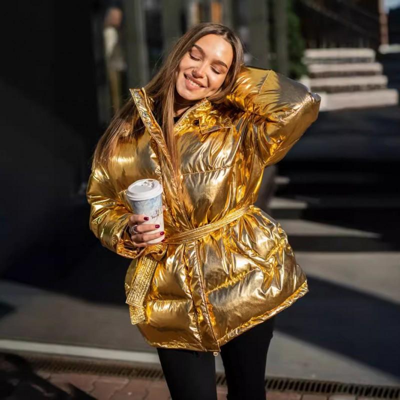 Damen Kapuzen-Pufferjacke Outdoor Freizeit Unifarben Windjacke Lockerer Schnitt Mittellang Wintermantel