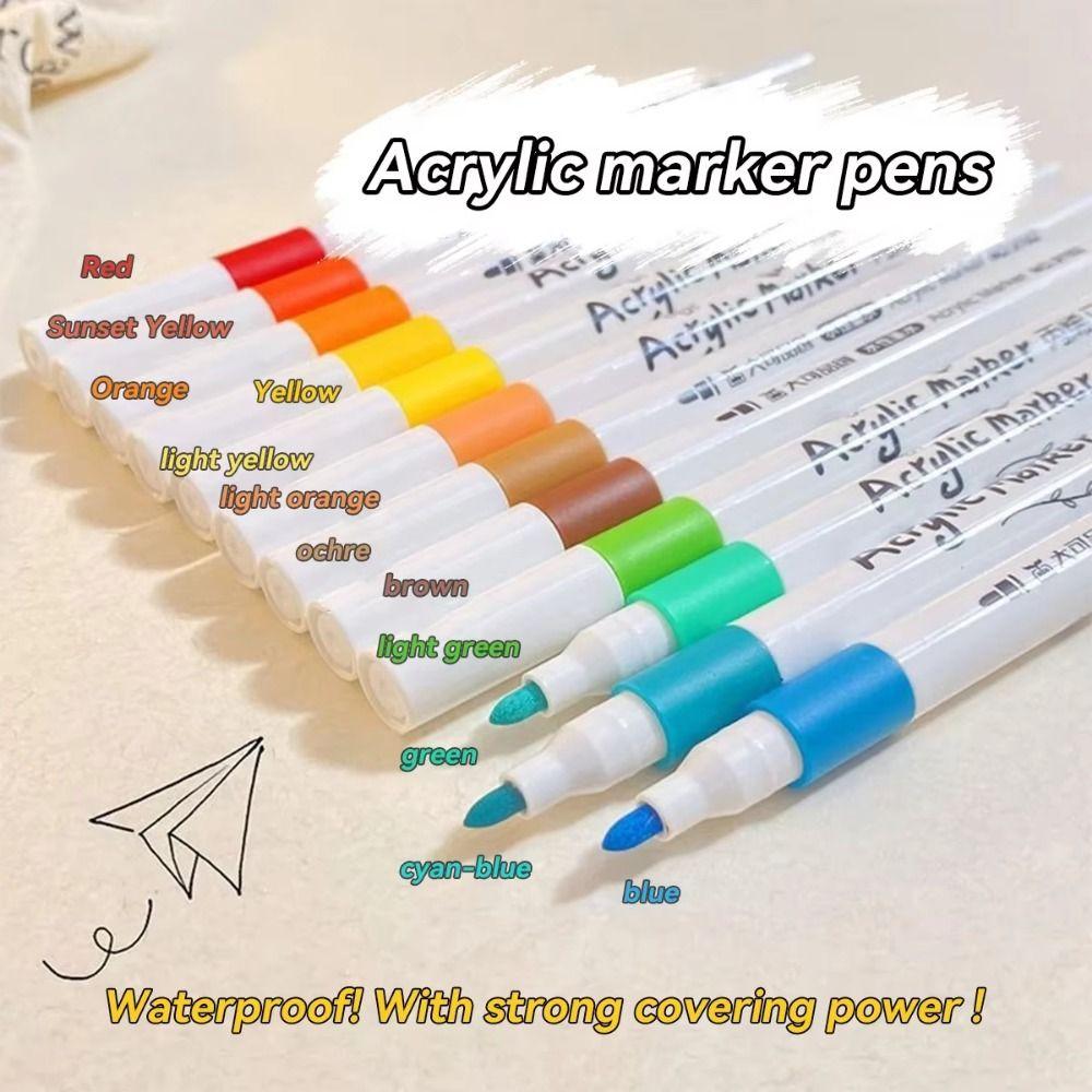 Fine Nib Acrylic Marker Pen Set 80 Colors Child Painting Graffiti Pens Stationery Supplies