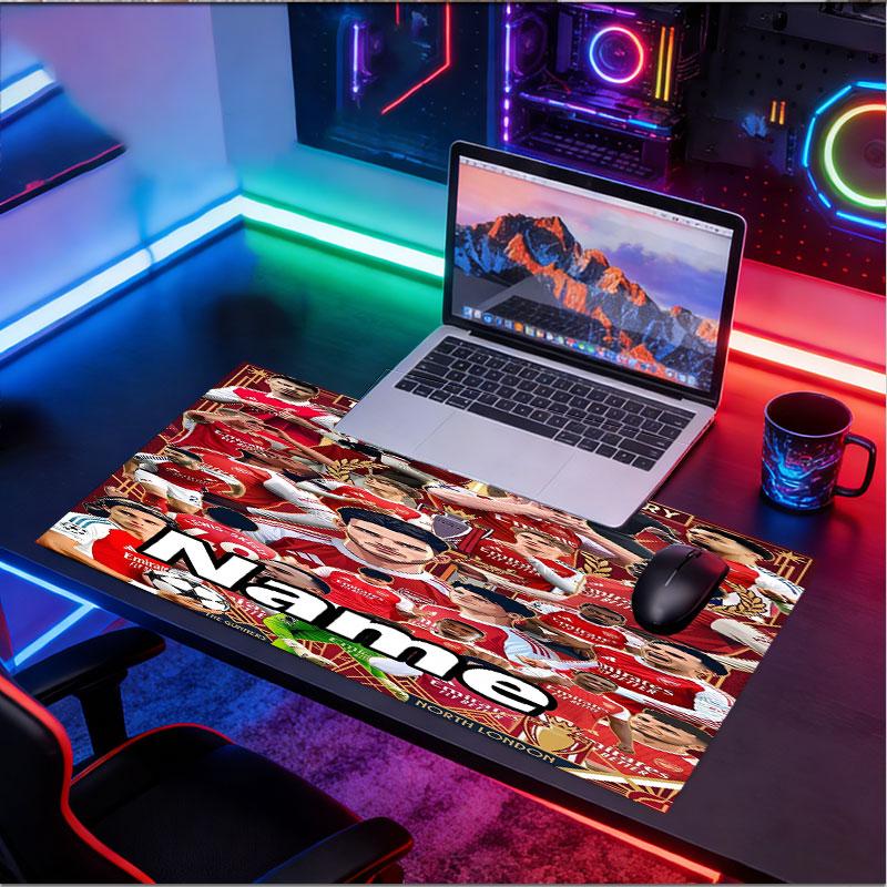 Custom Name Personalized Arsenal F.C Pattern Mousepad, Laptop PC Desk Mat, Decorative Desk Mat for Home Keyboard Pad Gift