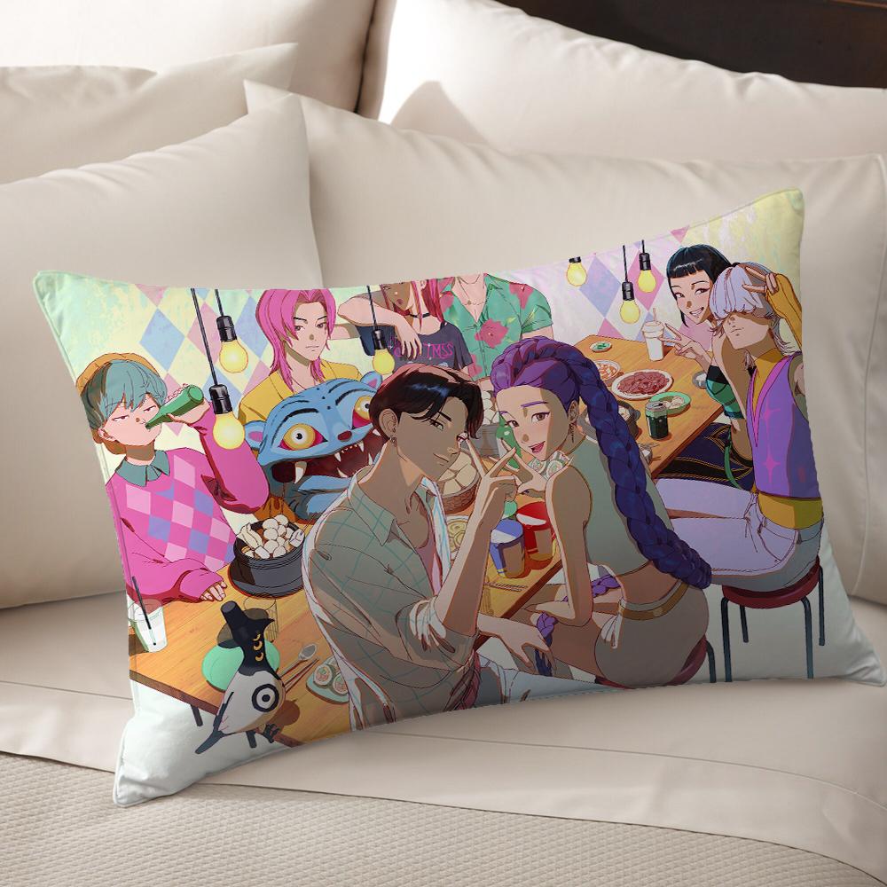 KPop Demon Hunters  Anime World on the pillow: Colorful Characters and Fantasy Scenes Pillowcase fashion Home Decoration