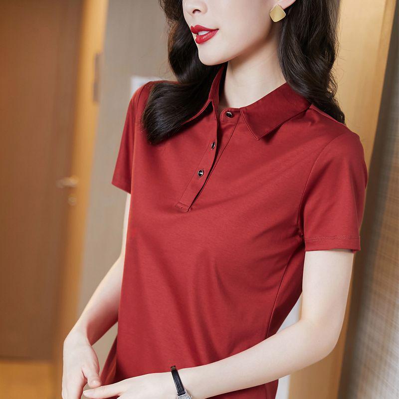 

Женская черная футболка-поло Dragonfly Slim Fit - Весна/Лето, топ с коротким рукавом 2026 4XL (For 165-180 jin)