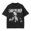 Lana Del Rey CANTANTE Maglietta Stampata Lavata Streetwear Hip Hop T-shirt Casual per Uomo Donna Cotone Streetwear