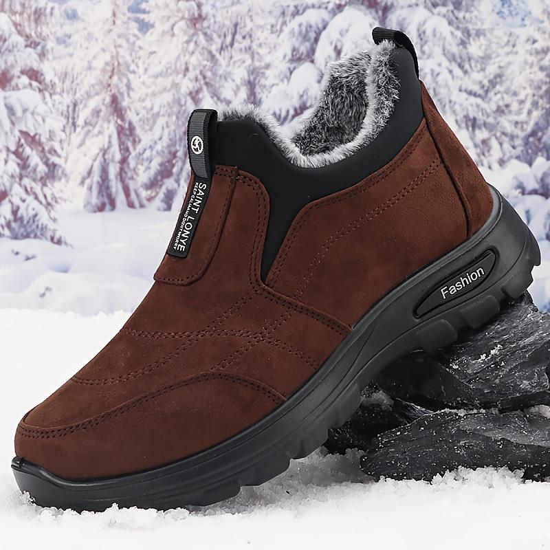 Warm and Comfortable Men's Snow Boots Non-Slip Ankle Boots for Outdoor Hiking and Trekking Winter Shoes