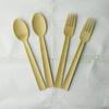 Nagao Bamboo and Wood Disposable Spoon and Fork 10 of Commercial Use Set, 17cm, Each,