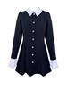 Hepburn Style Black Long Sleeve Petite Dress for Women - Autumn/Winter 2025