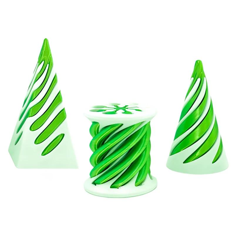 3D Printed Spiral Fidget Toys Decompression Spinning Three-Dimensional Structure Fingertip Dual Color Stress Relief Toy Desk Toy