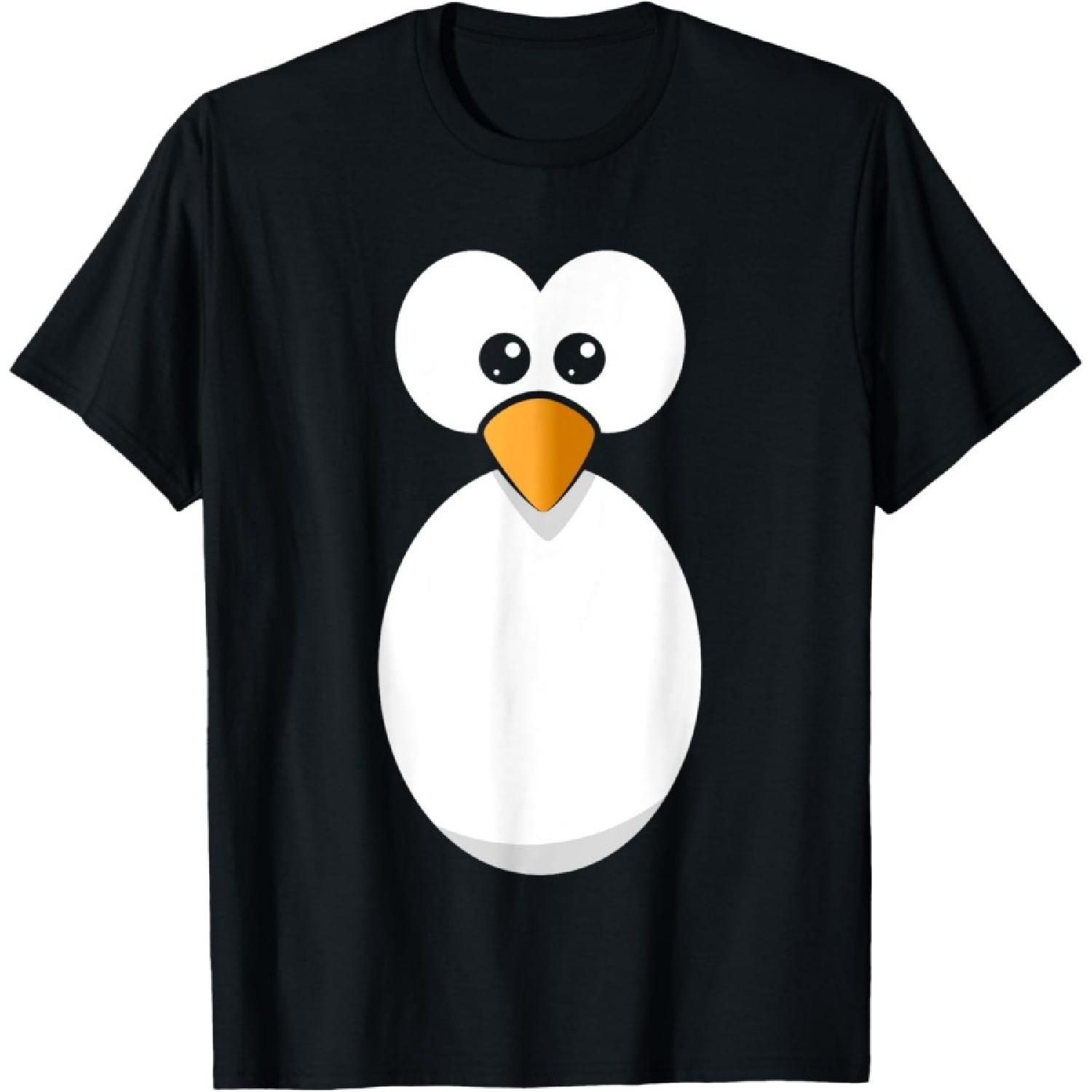 Funny Penguin Face Design or Easy Costume Black Penguin T-Shirt(1) S