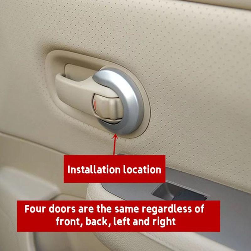 2pcs Silver Car Interior Door Handle Cover for Nissan Tiida 2005-2010 1.6 LIVINA NV200 Geniss