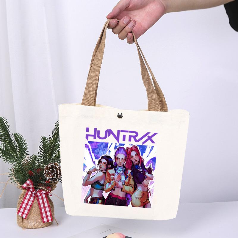 K-Pop Animation Cartoon Printing High Value Fashion Simple Canvas Bag Going Out Portable Shopping Bag Handbag