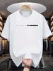 Men's summer cotton casual loose big letter print crew neck short sleeve T-shirt, street style neutral T-shirt.