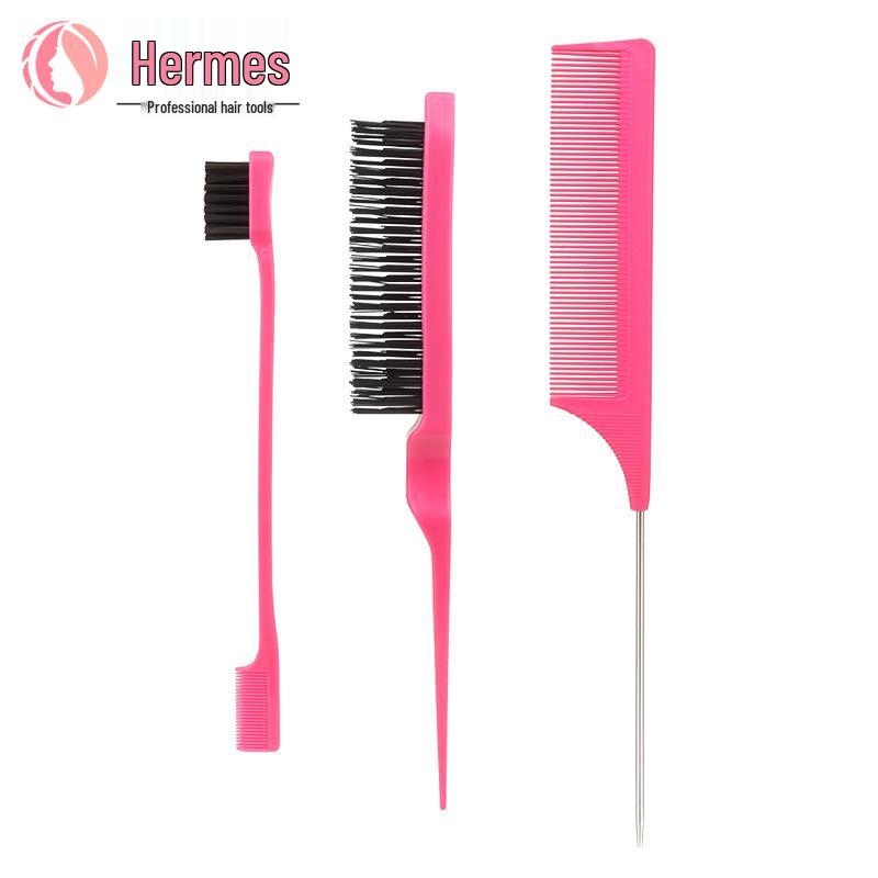 Cross-Border Hairdressing Comb and Brush Set: Rat-Tail, Teasing, Double-Ended, Styling, Toothbrush Eyebrow Brush for Makeup and Updos