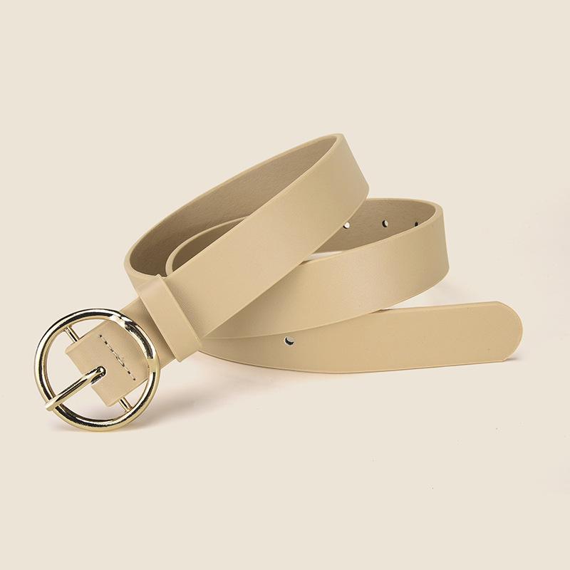 Cintura da Donna in Ecopelle PU con Fibbia Rotonda in Lega - Accessorio Casual Versatile