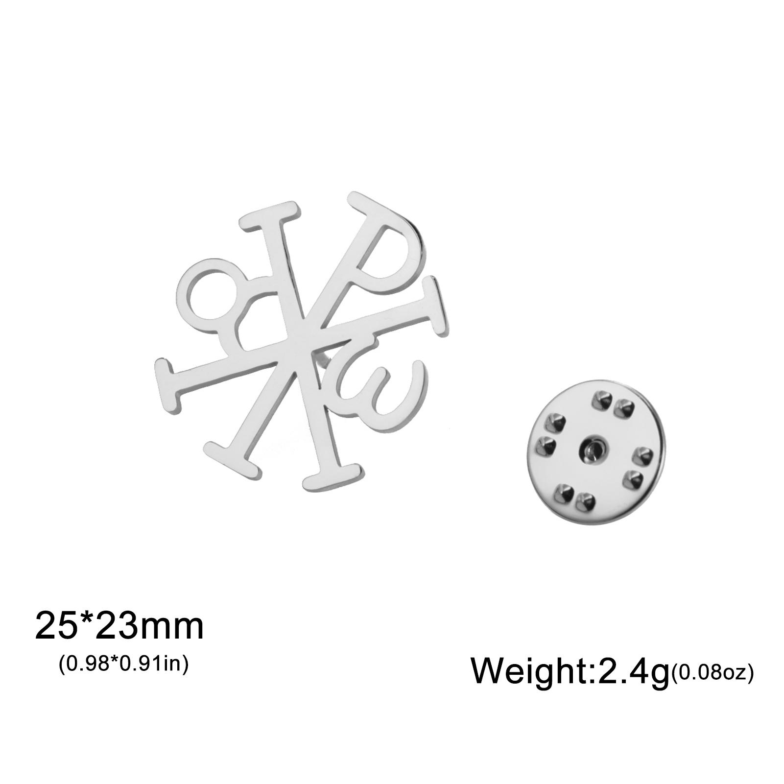 Lucktune Chi-Rho Alpha Omega Brooches Christian Symbol Metal Pins For Men s Shirt Badges Vintage Lapel Pins Jewelry Gift 2025 серебряный