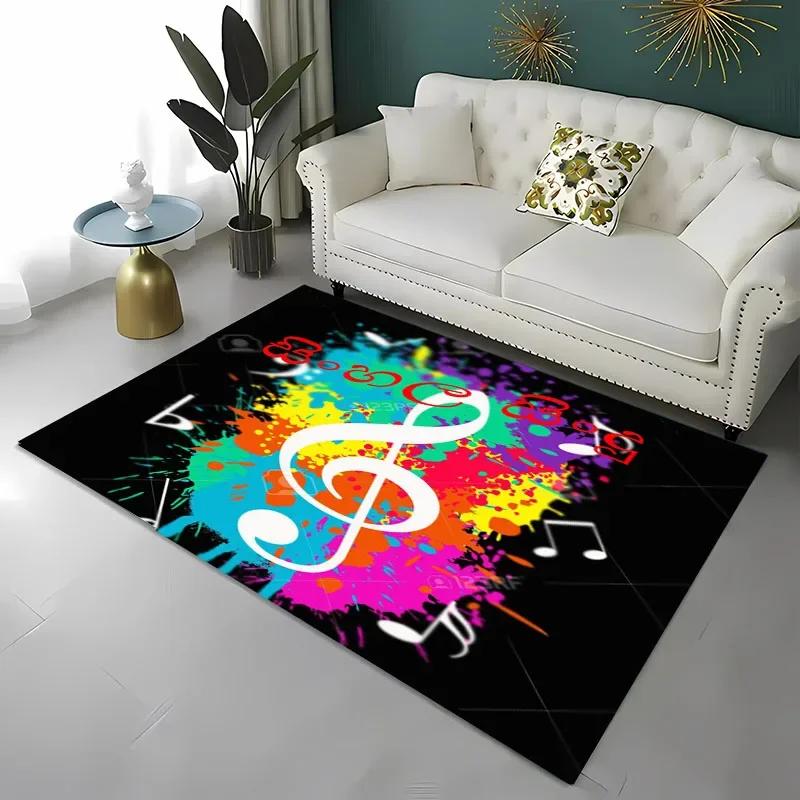 

3D HD Music Notes Theme Large Area Rug,Carpet for Living Room Bedroom Sofa Kitchen Decoration,Kid‘s Play Non-slip Floor Mat Gift 40x60cm (16x24in)