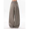Women's Oversized Wide-Leg Pants with Drawstring Detail Elastic Cuffs