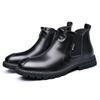 2024 Autumn Winter Black Ankle Boots Men Comfortable Warm Plushed Leather Men's Chelsea Boots Classic Tooling Boots botas hombre