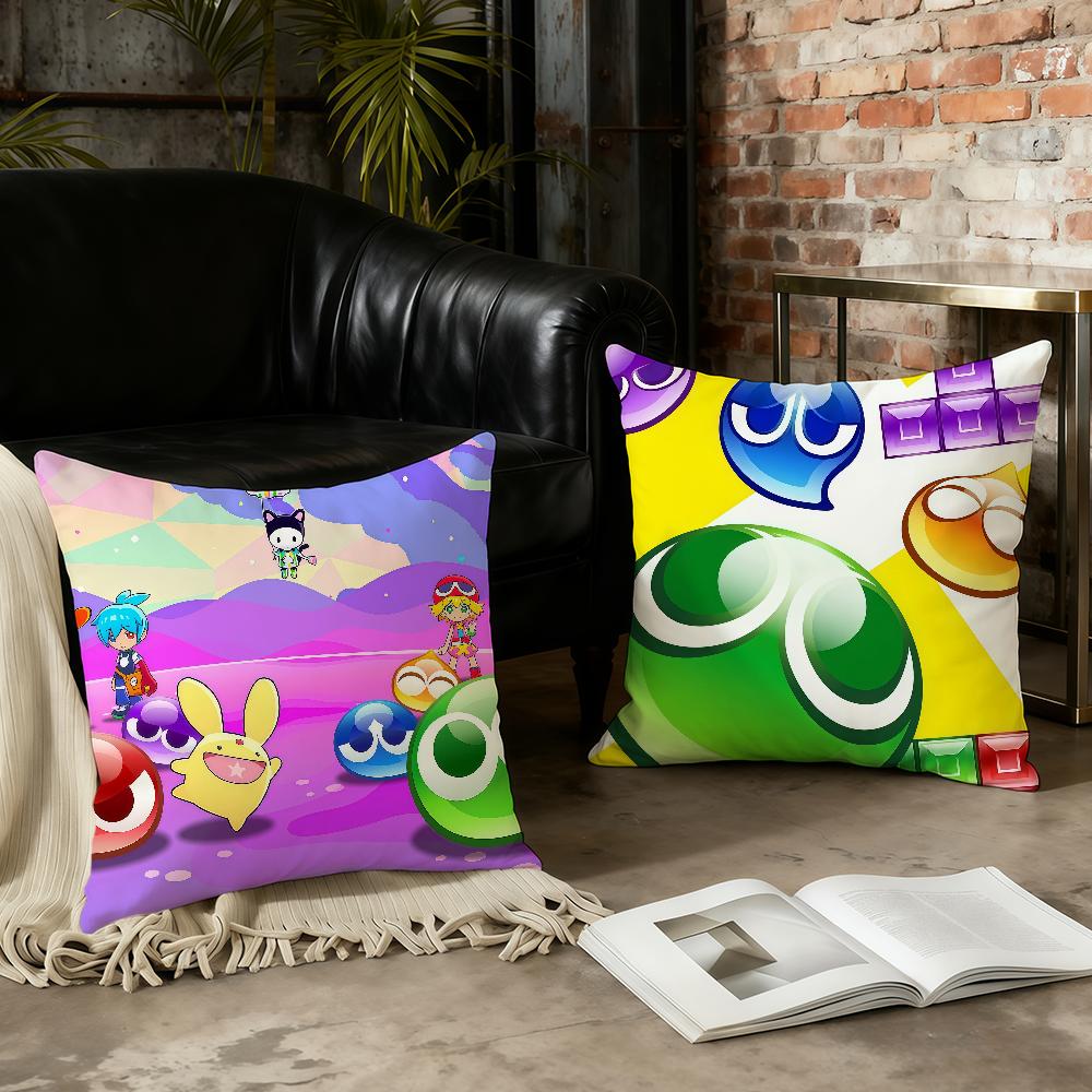P-P-Puyo Game P-P-Puyo cushion cover Home Office Convenient Nordic Simplicity Hit With Zipper Cushion Cover