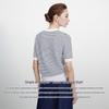Navigare Women's Textured Striped Knit Short Sleeve T-Shirt