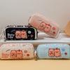 Multifunctional Pencil Case Double Opening Pen Box Cute Capybara Pen Case  School Supplies