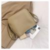 Soft high-capacity PU  crossbody bag solid zipper simple buckle simple shoulder versatile bag