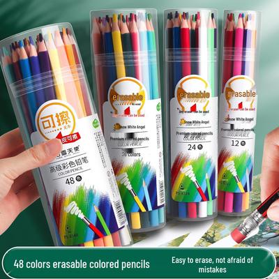 Radierbare Buntstifte & Stifte Set - 48 Farben für Kunst & Kritzeln, 12 Farben zum Skizzieren