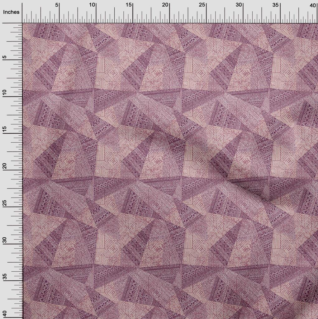 oneOone Bavlněná flex látka tmavě purpurová, abstraktní šicí materiál, tištěná látka na yard, 40 palců